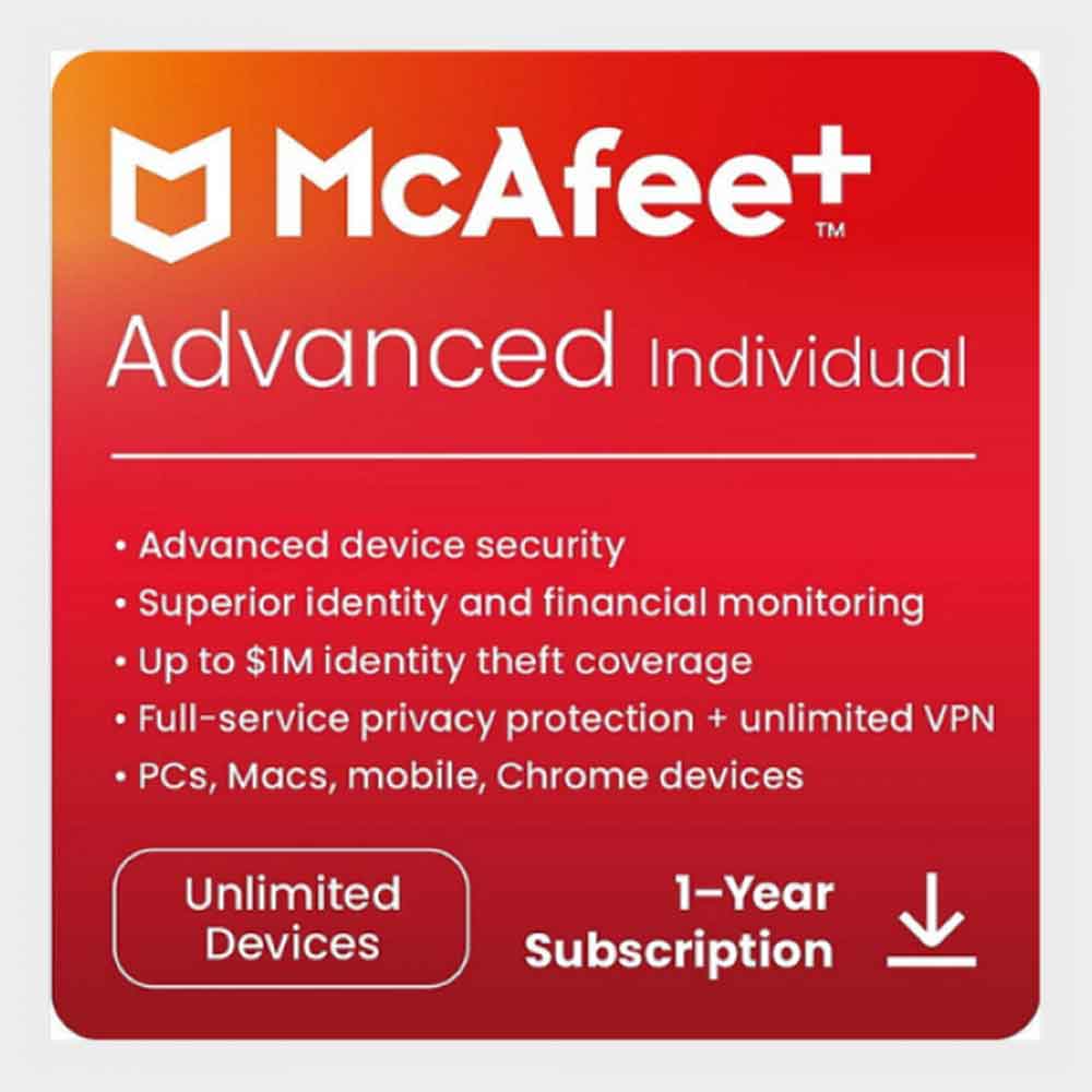 McAfee+ Advanced Unlimited Device (1-Year Subscription)